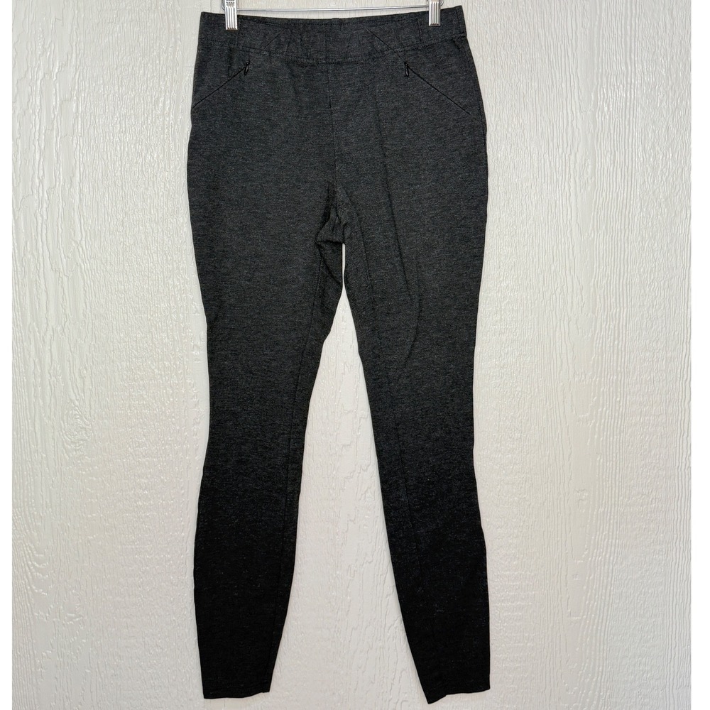 J. Jill Ponte Leggings Soft Charcoal Gray Heather Zip Pocket Pants Small Tall